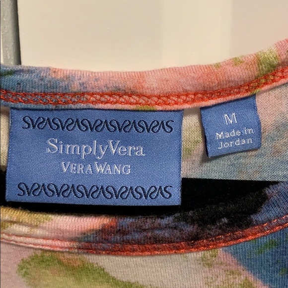 Vera Wang Multicolored Cap Sleeve Blouse Size M - Picture 5 of 5